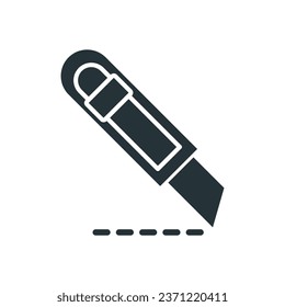 Cutter knife icon vector on trendy design