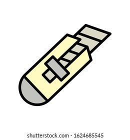 Cutter knife icon vector simple design