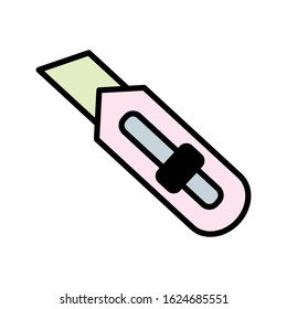 Cutter knife icon vector simple design