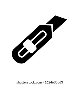 Cutter knife icon vector simple design