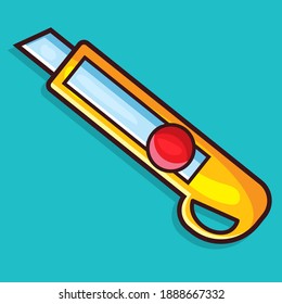 cutter knife isolated cartoon vector illustration in flat style 