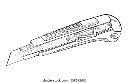 Cutter knife line art