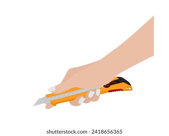 Cutter knife on white background.