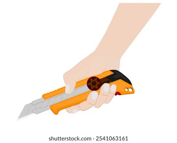 Cuchillo de corte sobre fondo blanco.