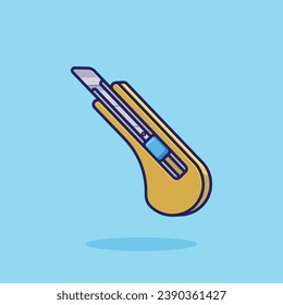 Cutter cuchillo simple cartografía ilustración vectorial carpintería herramienta de concepto icono aislado