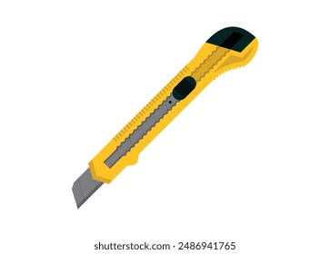 Cutter knife. Simple flat illustration.