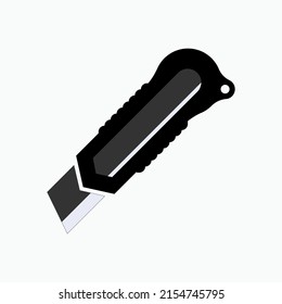 Cutter Knife. Slice Equipment, Cutting Tool Symbol - Vector. 