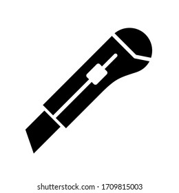cutter knife - stationery icon vector design template