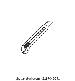 cutter knife - stationery icon vector design template