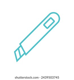 Cutter Knife Stationery Icon Vector Template Illustration Design