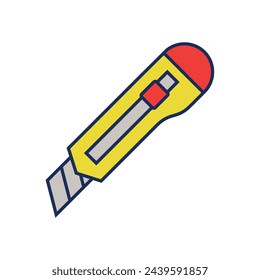 Cutter Knife Stationery Icon Vector Template Illustration Design