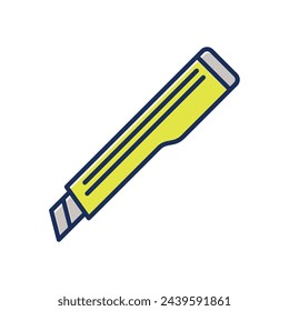 Cuchillo de corte Papelería Icono Plantilla de vector Diseño de ilustración