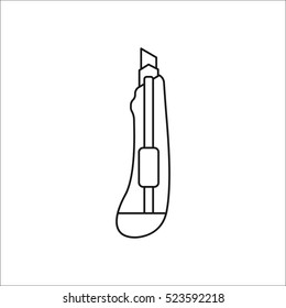 Cutter knife symbol sign line icon on background