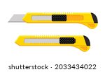 Cutter knife vector blade. Paper craft utility stationery office craft cut razor