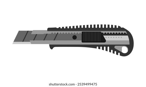 Cutter knife vector blade,workshop tool,atelier isolated 