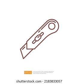 Cutter Knife. Icono de línea de vector