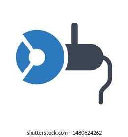 cutter machine glyph colour vector icon