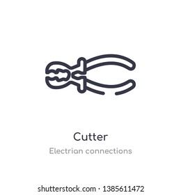 cutter outline icon. isolated line vector illustration from electrian connections collection. editable thin stroke cutter icon on white background