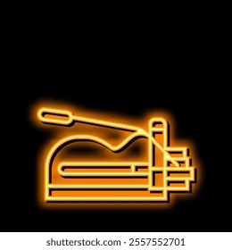 cutter potato fry neon light sign vector. cutter potato fry illustration