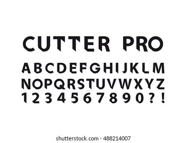 Cutter pro  Font , vector illustration