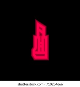 Cutter red glowing neon ui ux icon. Glowing sign logo vector