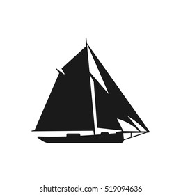 Cutter sail ship icon