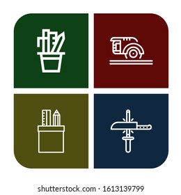 cutter simple icons set. Contains such icons as Stationery, Circular saw, Sharpening, can be used for web, mobile and logo