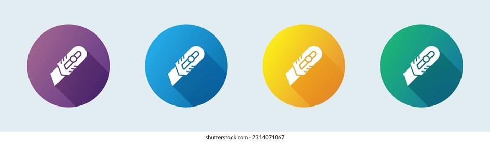 Cutter solid icon in flat design style. Tool signs vector illustration.