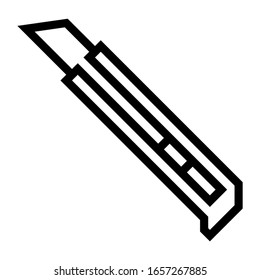 Cutter Stationery Icon Symbol. Outline Style