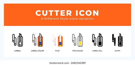 Símbolo del cortador. logotipo. Ilustración vectorial del icono.