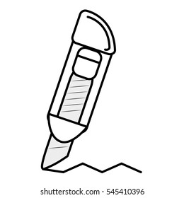 cutter tool school outline vector illustration 10