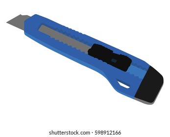 Cutter vector blue realistic vector illustration isolated