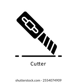Cutter vector Glyph Cricle Icon.Eps file 10