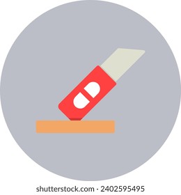 Cutter Vector Icon Flat Circle Style