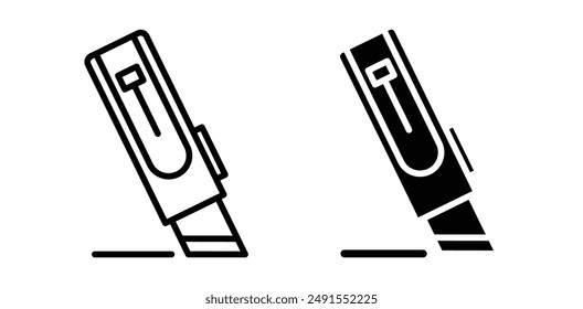 Cutter vector vector icon set in black color.