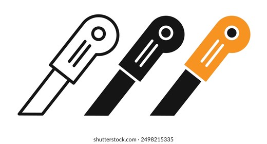 Cutter vector iconicon vector collection in outlined and solid style