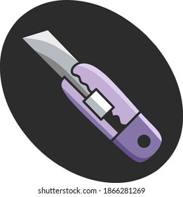 cutter, vector illustration cutter with purple color, minimalist flat design