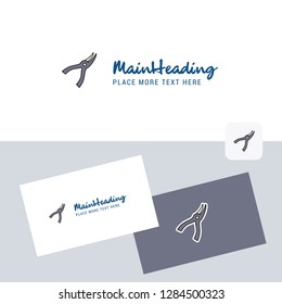 Cutter vector logotype with business card template. Elegant corporate identity. - Vector