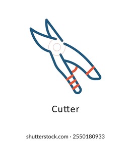 Cutter Vector Two Color Outline IconIcon. Eps 10 file