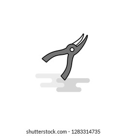 Cutter Web Icon. Flat Line Filled Gray Icon Vector
