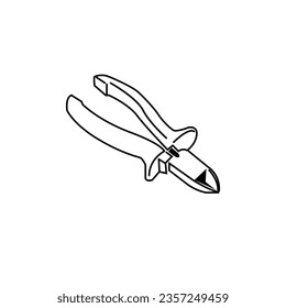 Cutters tool simple illustration, vector cutters, pliers, wirecutter, repair tools