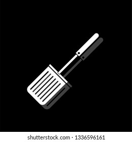 Cutters. White flat simple icon with shadow
