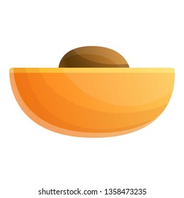 Cuttet part apricot icon. Cartoon of cuttet part apricot vector icon for web design isolated on white background
