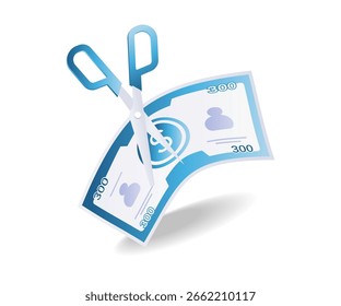 El corte de billetes es un símbolo de Precios baratos