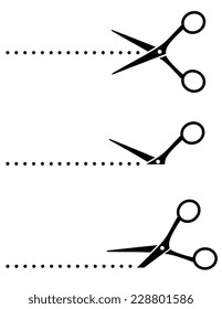 cutting black scissors silhouette and points