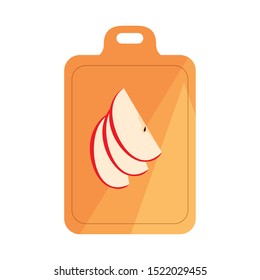 cutting board apple slices preparation cooking vector illustration