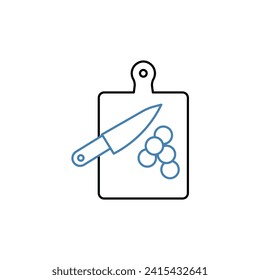 cutting board concept line icon. Simple element illustration. cutting board concept outline symbol design.