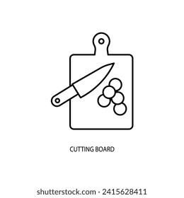 icono de línea de concepto de tabla de corte. Ilustración de elemento simple. diseño de símbolos de esquema de concepto de tabla de corte.