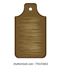 Cutting board with cuts on white background, vector