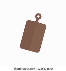 Cutting board. Dark wood kitchen board. Kitchen board icon or logo. Vector illustration. EPS 10.